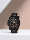 1200-BLACK Black Day and Date Analog Watch - For Men 1200-BLACK