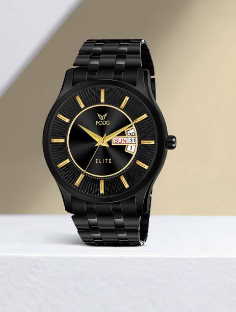 Fogg Elite Series Gold Platted Premium Analog Watch - For Men 2503-BLACK