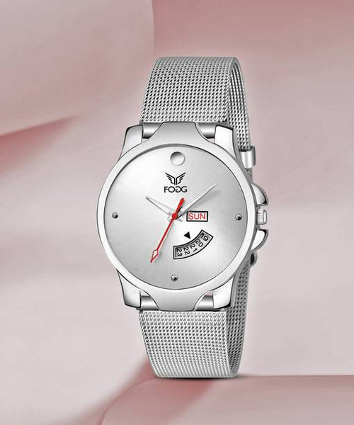 -SL Silver Day & Date Analog Watch - For Women 4057/4057-sl