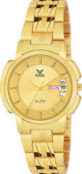 Day and Date Display Analog Watch - For Women 4519-Gold