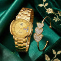 Working Day and Date Display Analog Watch - For Women 5094-GOLD