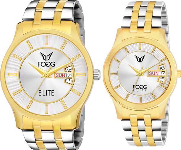5501-SILVER DAY & DATE Analog Watch - For Couple 5501-SILVER