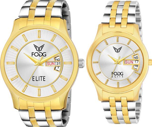5501-SILVER DAY & DATE Analog Watch - For Couple 5501-SILVER